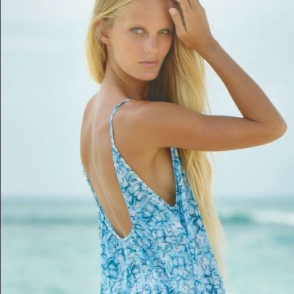 Nikon Swimwear Biarritz Maxi Dress- Blue Hibiscus